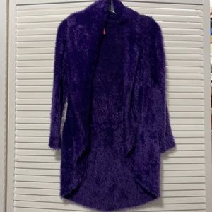 Deep purple fuzzy jacket
